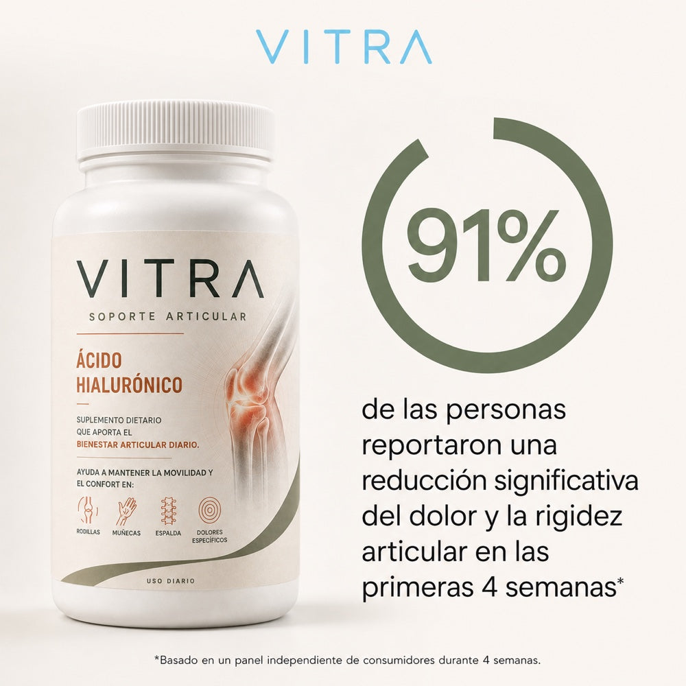 91% reportó una reducción significativa del dolor y la rigidez articular en las primeras 4 semanas